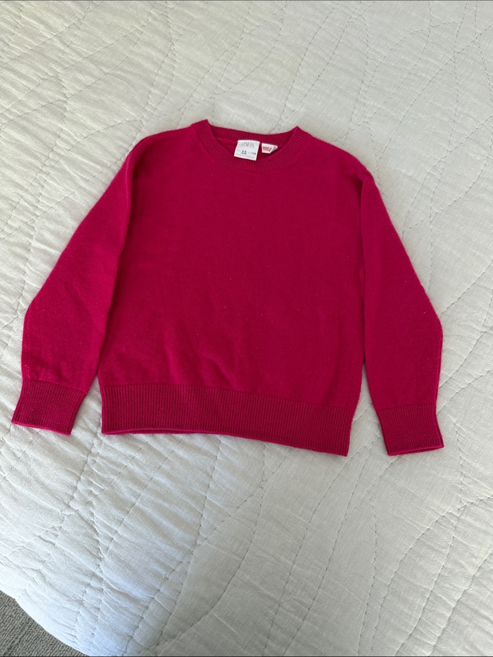 Zara Fuchsia Crewneck Sweater Cashmere